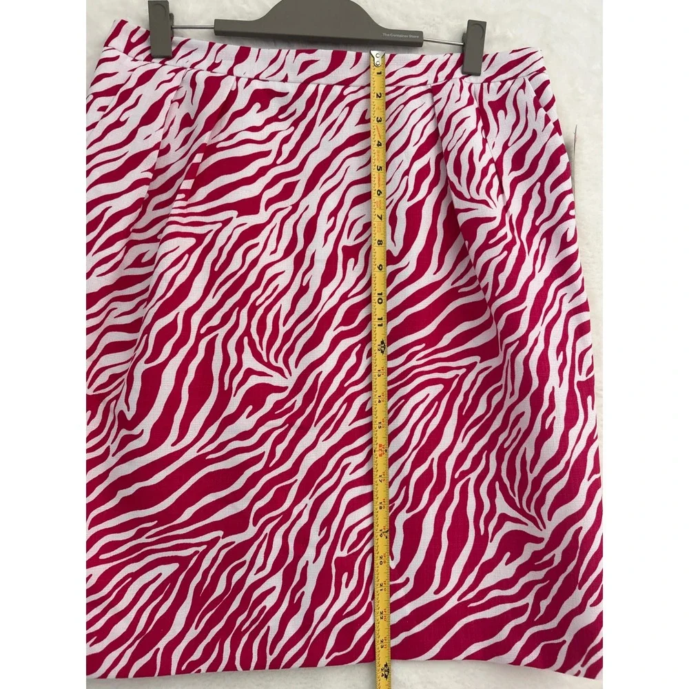 Kmart Soft Dressing Group Pink Zebra Print Pencil Skirt Womens Size‎ 14 New